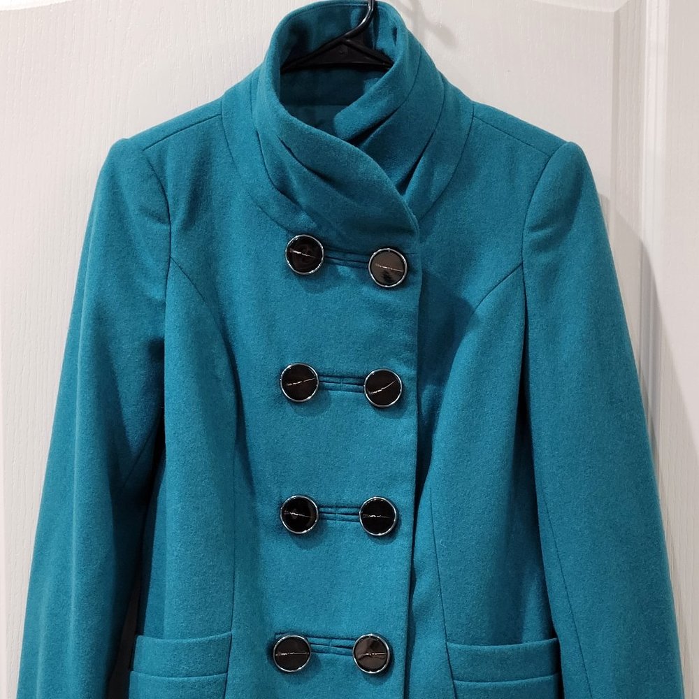 The Limited wool peacoat sz XS teal and black